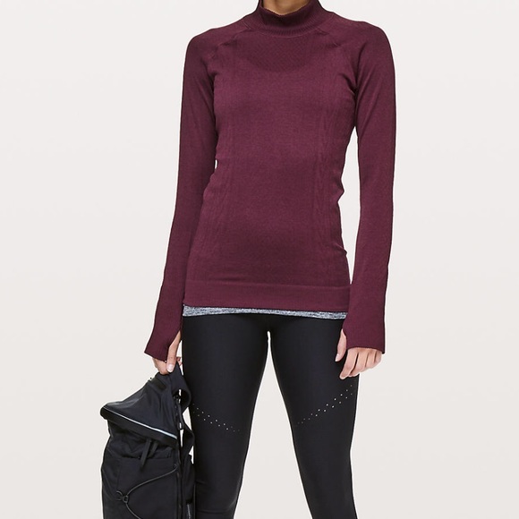 Lululemon turtle neck burgundy size 12 - Picture 1 of 4